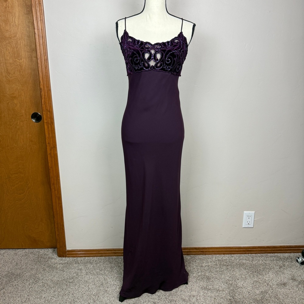 Zum Zum Maxi Dress Women S Purple Velvet Y2K Prom HoCo Whimsigoth Dark Fairy